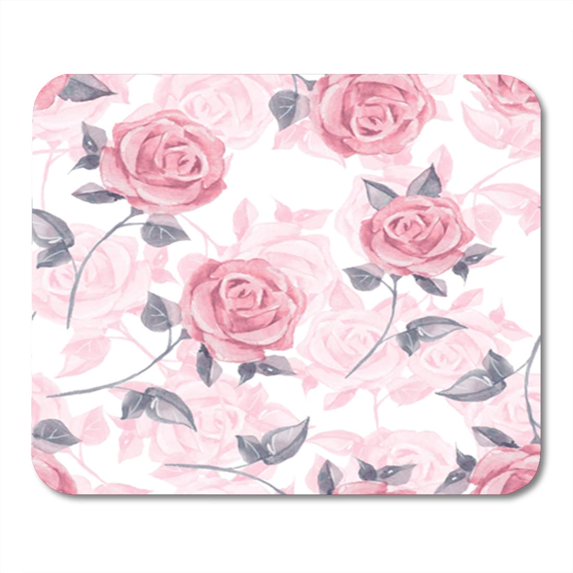 Artistic Pink Roses Watercolor Floral 19 Beautiful Beauty Blooming Blossom Mousepad Mouse Pad Mouse Mat 9x10 inch