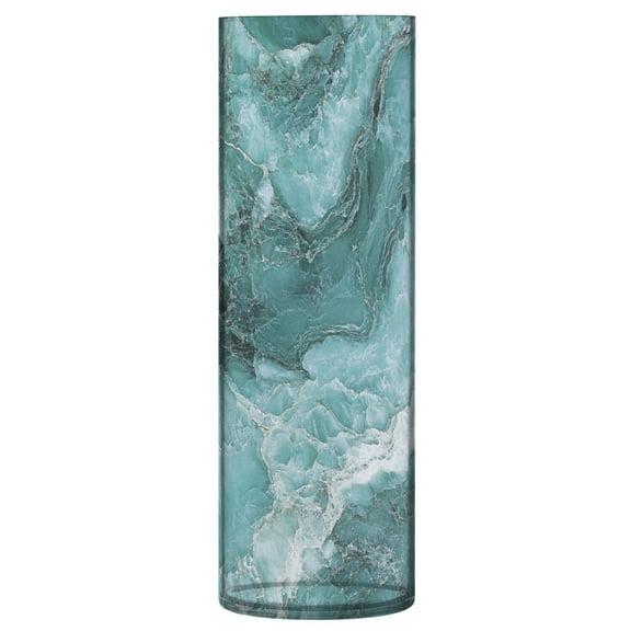 Artistic Plastic Vase: Where Contemporary Design Meets Floral Sophistication. Blue Green Marble Grain