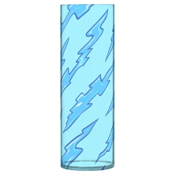 Artistic Plastic Vase: Where Contemporary Design Meets Floral Sophistication. Sky Blue Lightning Bolt