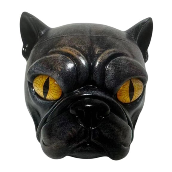 Artistic Pugs Dog Head Figurine Resins Decoration for Pet Lover and Collectors 11Cm