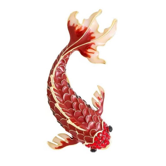 Artistic Red Fish Brooch Small Clothing Jewelry for Women Looking to Add Charm