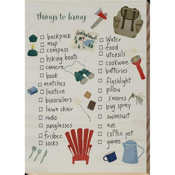 Artistic Reflections PA2236 9 x 13 in. Camping List Pallet Art