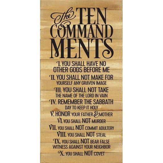 Artistic Reflections RE1156n 14 x 24.5 in. Ten Commandments Pallet Wood Art Sign - Natural