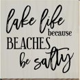 thumbnail image 1 of Artistic Reflections RE2205w 13 x 13 in. Beaches Be Salty Pallet Art, White, 1 of 1