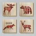 thumbnail image 1 of Artistic Reflections WBBUN2006 5 x 5 Wood Block Prints - Winter Wb Bundle Plaid Animals, 1 of 1