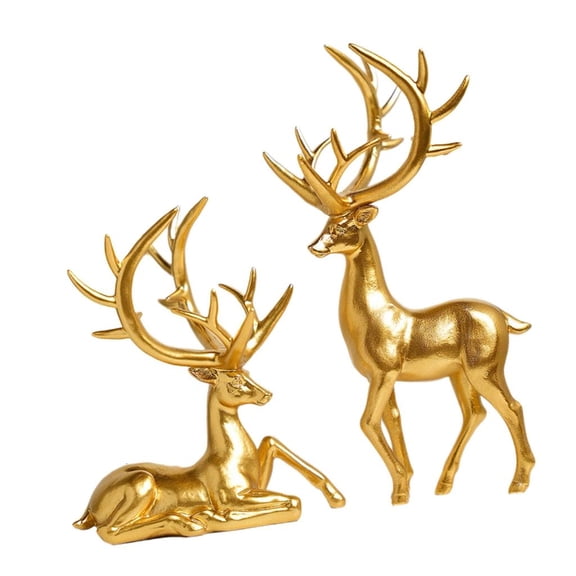 Artistic Resin Deer Decorations Reindeer Sculpture Suitable For Living Room, Study, Or Office Display Deer Statue