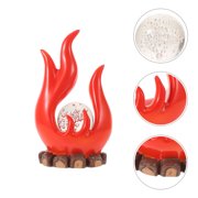 YOSADIER Compact Resin Flame Sculpture, Red Home Accent, Easy to Maintain, Artistic Design