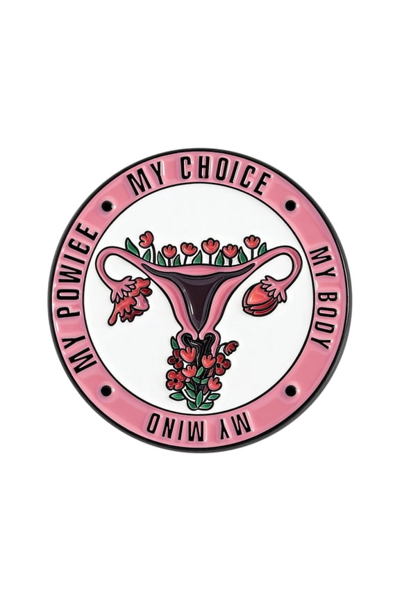 Artistic Round Female Reproductive Systems Pin Elegant Alloy Brooch Symbolic Women's Pin For Bags And Clothing
