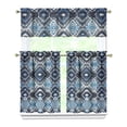thumbnail image 1 of Artistic Rustic Kitchen Curtain Set Boho Tier and Valance Bohemian Vintage Tribal Style Earthy Nordic Aesthetic Rod Pocket Window Curtains, 1 of 3