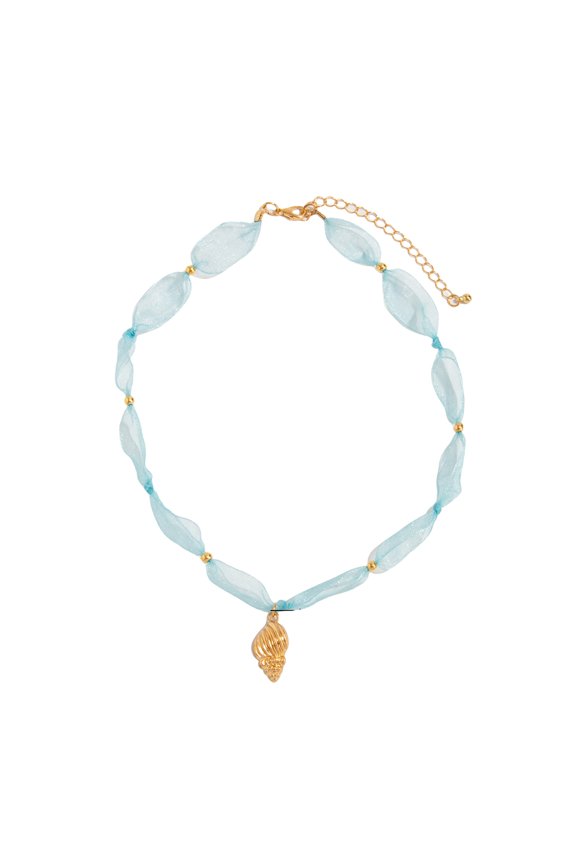 Artistic Sea Creature Design Dainty Mesh Necklace Breathable Pendant Clavicle Chain Stylish Jewelry For Daily Wear