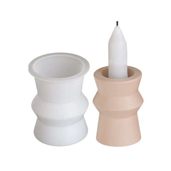 Artistic Silicone Base Molds Resin Epoxy Molds Round Shape Holder Mold Silicone Texture Candlestick Mould