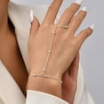 thumbnail image 1 of Artistic Silver Chain Designer Finger Cuff Bracelet for Statement Looks, 1 of 4