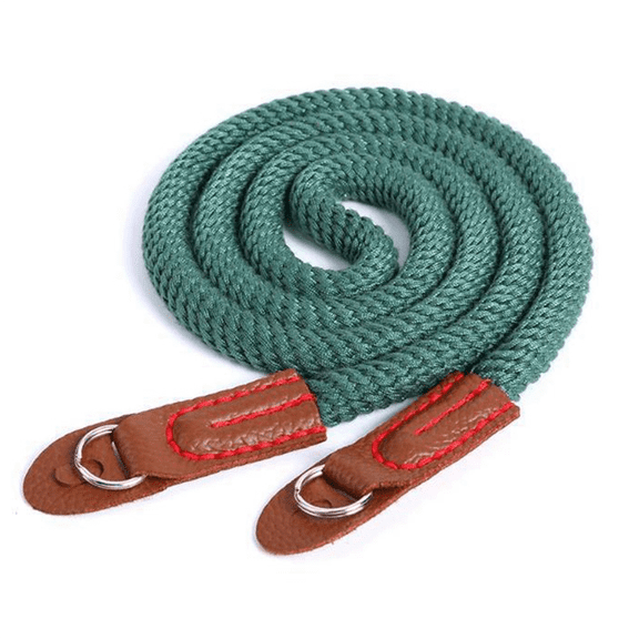 Artistic Simple Cotton Mirrorless Camera Backpack Round Hole Strap Green