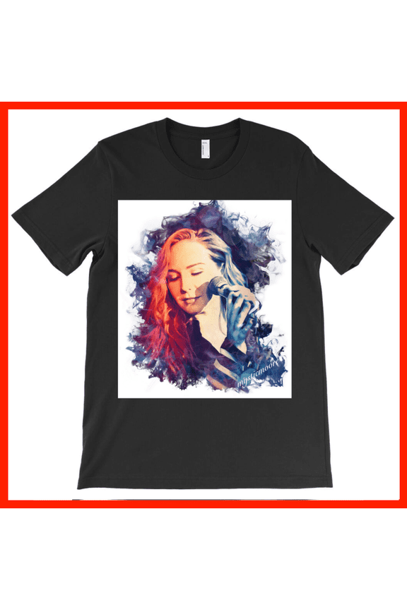 Artistic Singer Portrait T-Shirt Expressive Vocalist Music Performance Art Tee Mystic Moore Design AH810, Premium for Unisex - Extended Sizes Up to