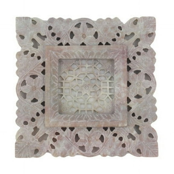 Artistic Soapstone Plate  Floral Carvings and Openwork Design, Adds Elegance to Home Dcor, Ideal for Living Room, Dining Table, or Bedroom