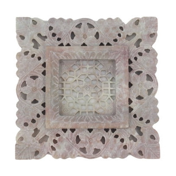 Artistic Soapstone Plate Floral Carvings and Openwork Design, Adds Elegance to Home Dcor, Ideal for Living Room, Dining Table, or Bedroom