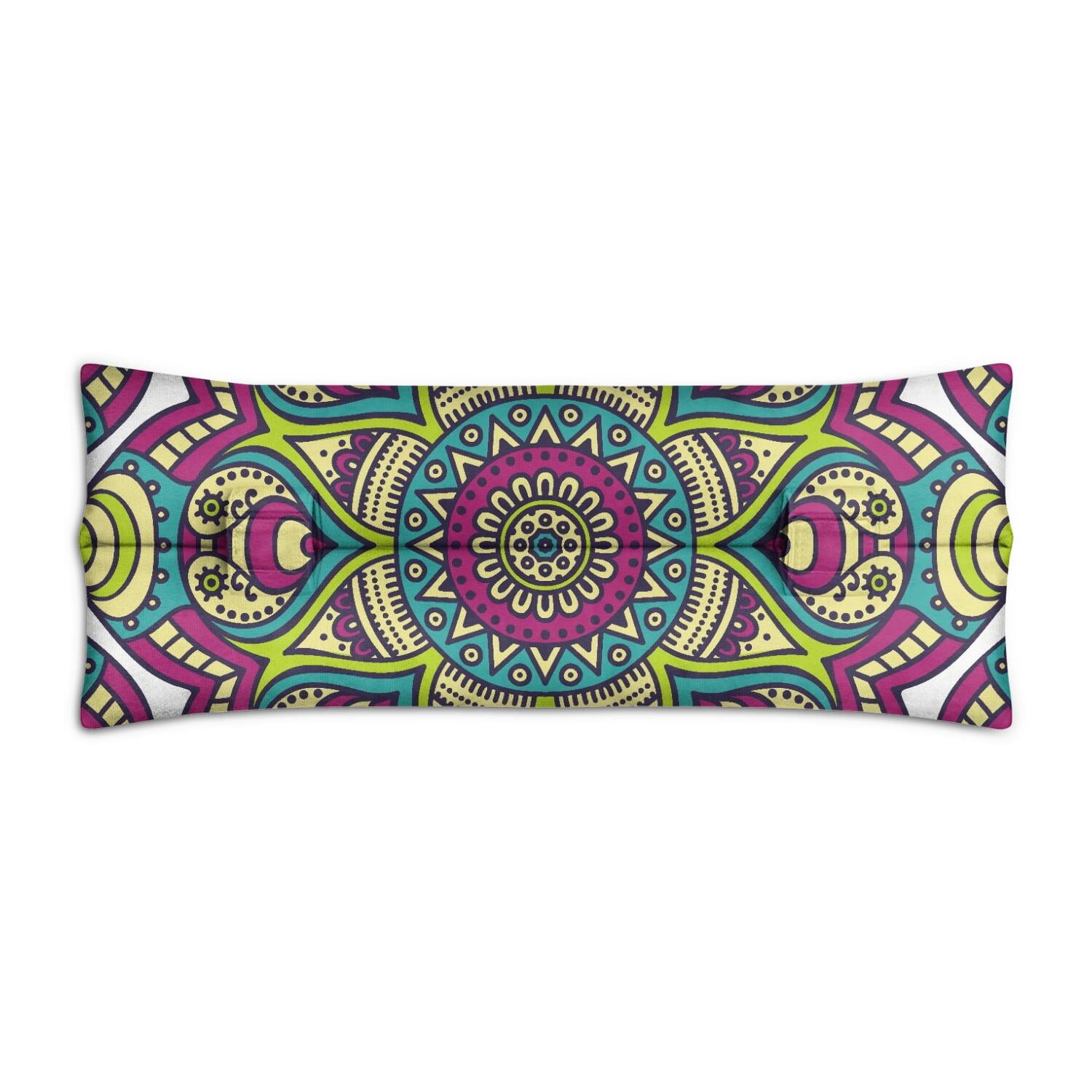 Artistic Spiritual Mandala Seat Belt Pillow - Plush Mastectomy Car Cushion - Post Surgery Recovery Pad with Mandala Tribal Design