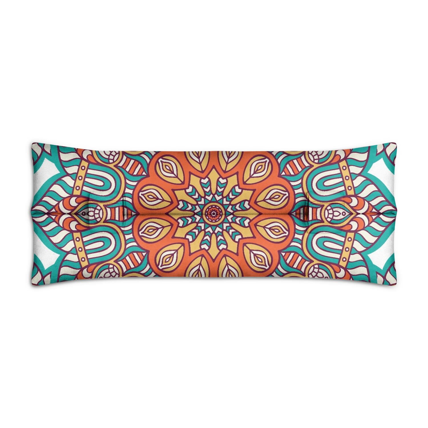 Artistic Spiritual Mandala Seat Belt Pillow - Soft Mastectomy Car Cushion - Post Surgery Chest Protector with Mandala Tribal Pattern