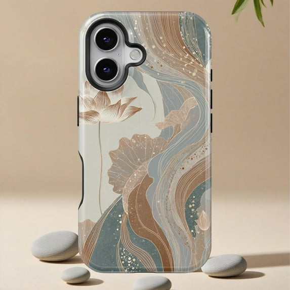 Artistic Stained Floral Print Universal Phone Case for iPhone 11–17 Pro Max