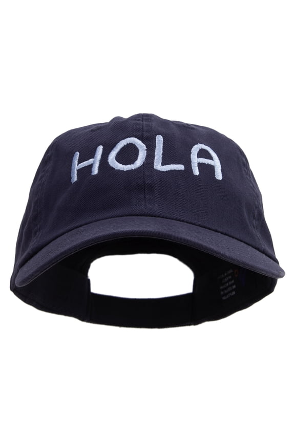 Artistic Style Hola Embroidered Low Profile Dyed Cotton Twill Cap - Navy OSFM