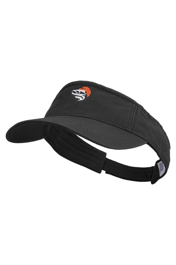 Artistic Style Salmon Logo Embroidered Pro Style Cotton Twill Washed Visor - Black OSFM