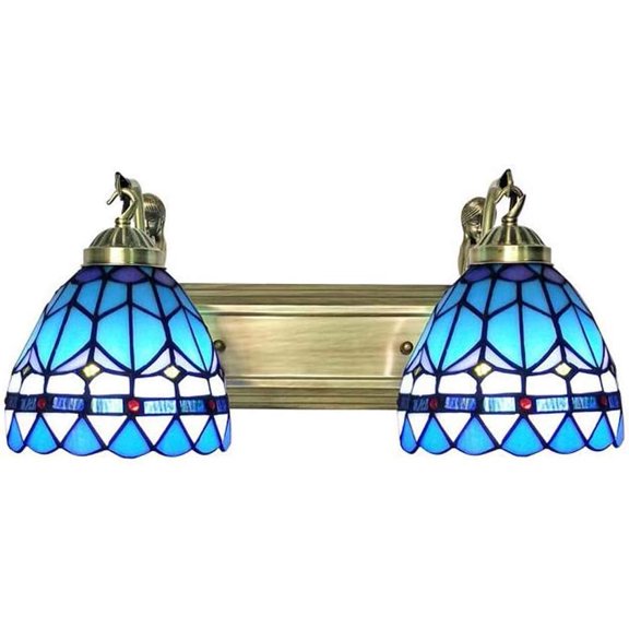 Artistic Style Wall Lamp Wall Mount Wall Sconces Lights Mediterranean Stained Glass Decoration Flush Mount LED Mirror Lights for Living Room/Bedroom/Aisle/bar/Cafe