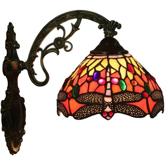 Artistic Style Wall Lamps & Sconces,Stained Glass Wall Lighting Fixtures ,Vintage Wall Light for Indoor Coffee Shop Bedroom Hallway,Bedside Lamps,E27