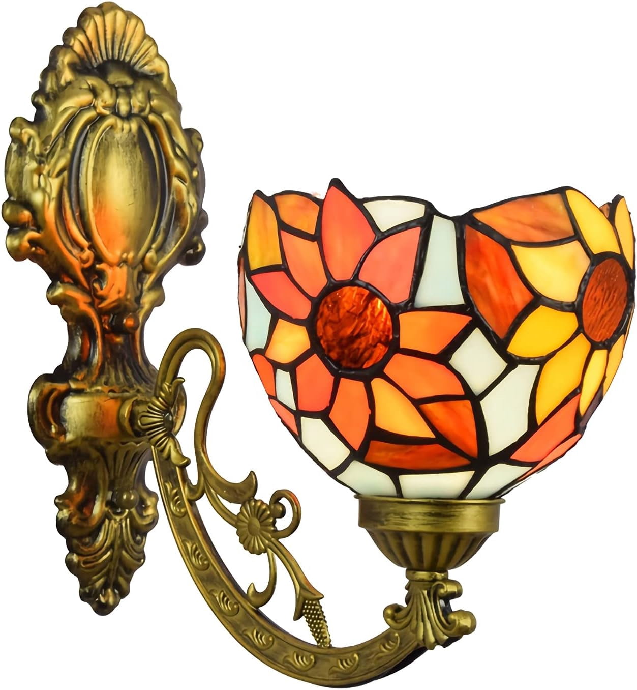 Artistic Style Wall Sconce, Handmade Stained Glass Wall Lamp, E26 Bulb ...