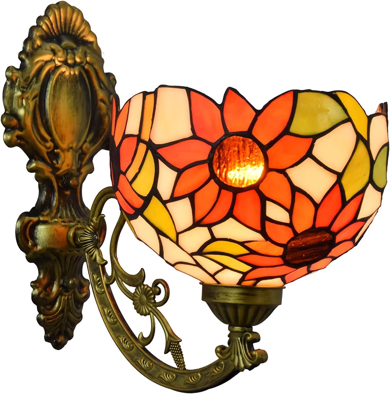 Artistic Style Wall Sconce, Handmade Stained Glass Wall Lamp, E26 Bulb ...