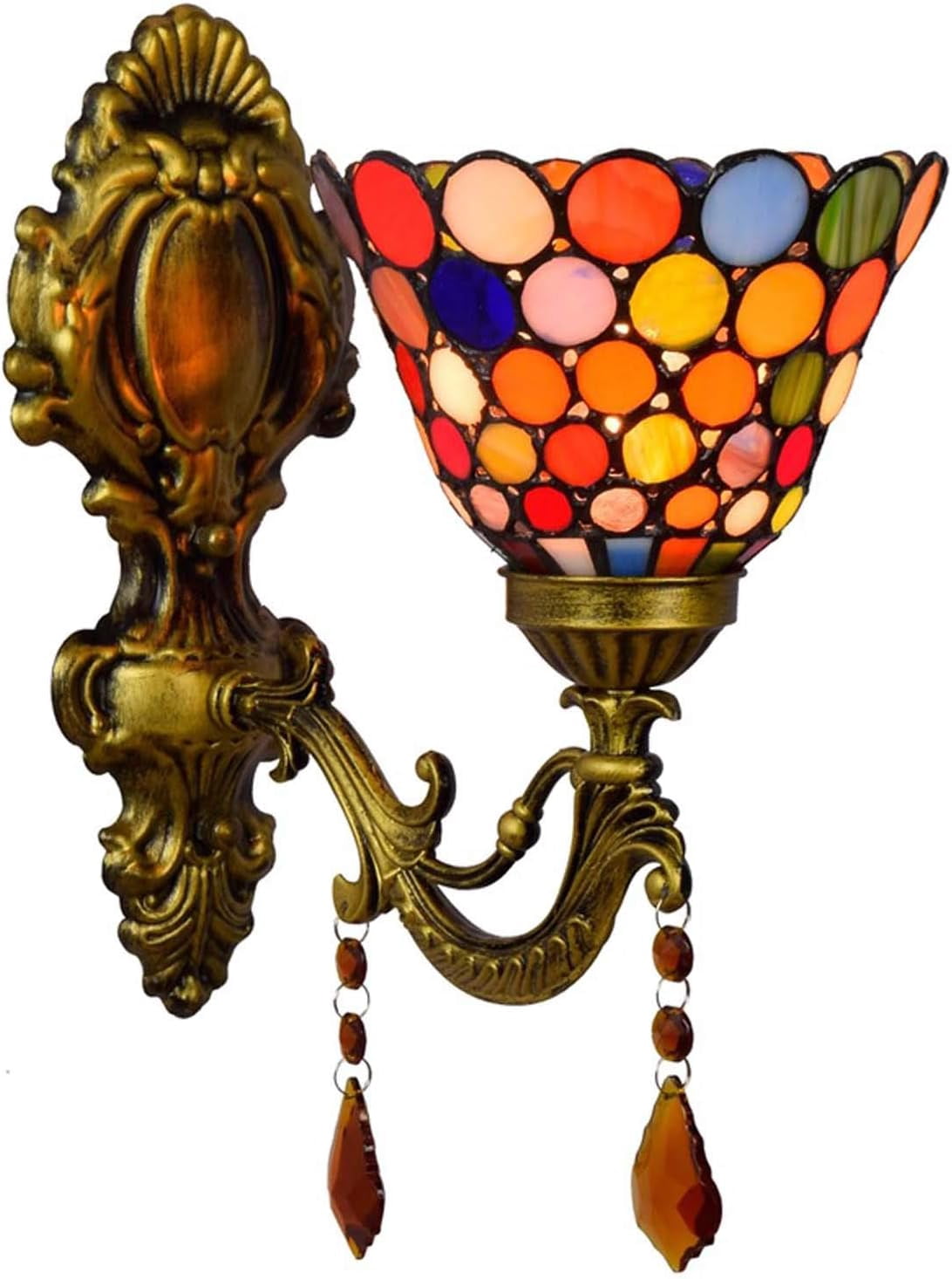 Artistic Style Wall Sconce Stained Glass Wall Lamp with 6 inch Shade ...