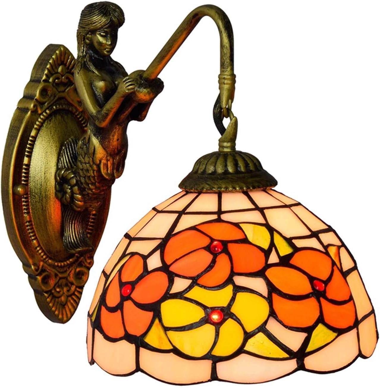 Artistic Style Wall Sconce Vintage Stained Glass Wall Lamp Antique 1 ...