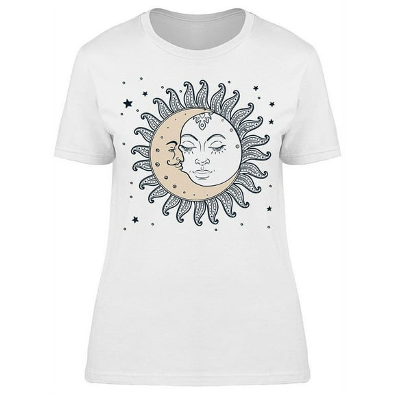 Artistic Sun And Moon T-Shirt Women -Image by Shutterstock, Female Medium