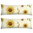 thumbnail image 1 of Artistic Sunflower Pillow Cover 20x54 - Full-Length Support Case - Yellow Bloom and Flower Design, 1 of 6