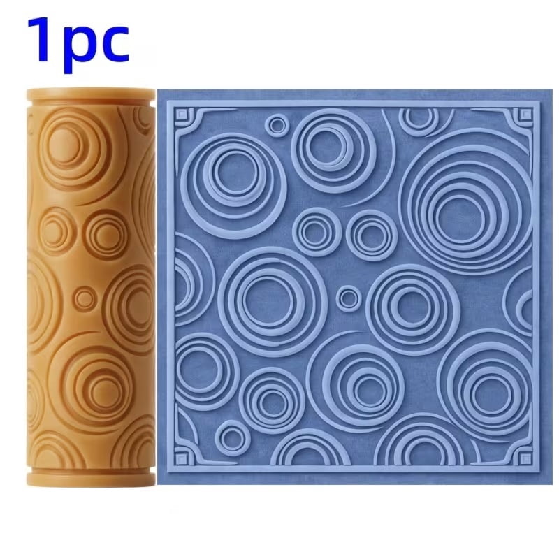 Artistic Swirl Textured Embossed Polymer Clay Roller - Ceramic Sculpture Texture Design Tool for Valentine's Day, Easter and Spring Art Creations