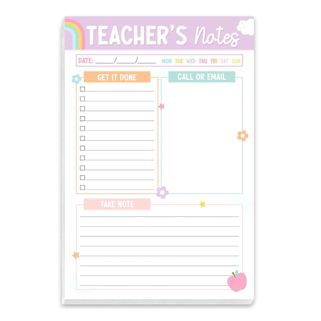 Artistic Teacher Appreciation Notebook Portable Checklist Premium ...