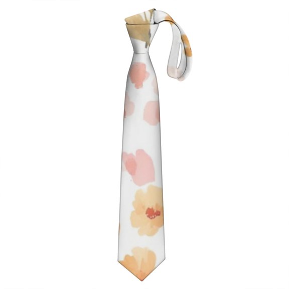 Artistic Tie & Polyester Tie Bundle: Wildflower Illustration Tie, Fun and Playful for Young Adults