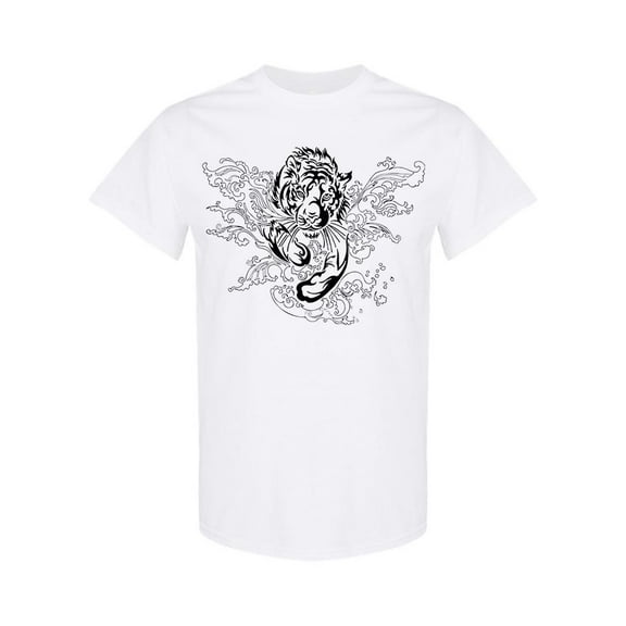 Artistic Tiger Sketch T-Shirt Men -Image by Shutterstock, Male 3X-Large