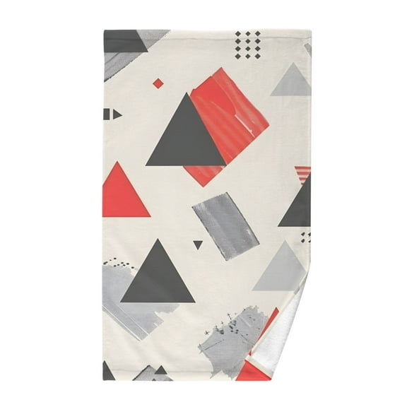 Artistic Triangle Geometry Cotton Face Towel Soft Hand Towel Absorbent Bathroom Towel for Kitchen Hotel