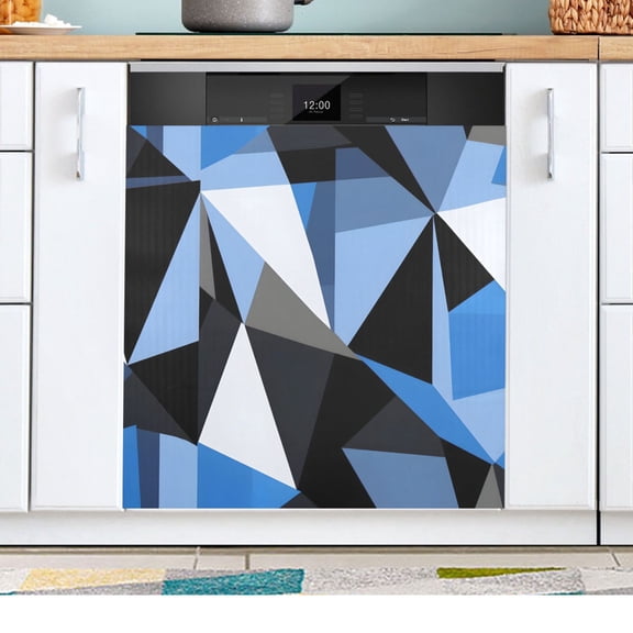 Artistic Triangle Geometry Dishwasher Magnetic Refrigerator Magnet Cover Kitchen Art Panel Decal Sticker Home Decorative 23"x26"