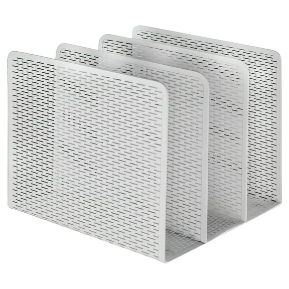 Artistic Urban Collection Punched Metal File Sorter, Three Sections, 8 x 8 x 7 1/4, White -AOPART20009WH