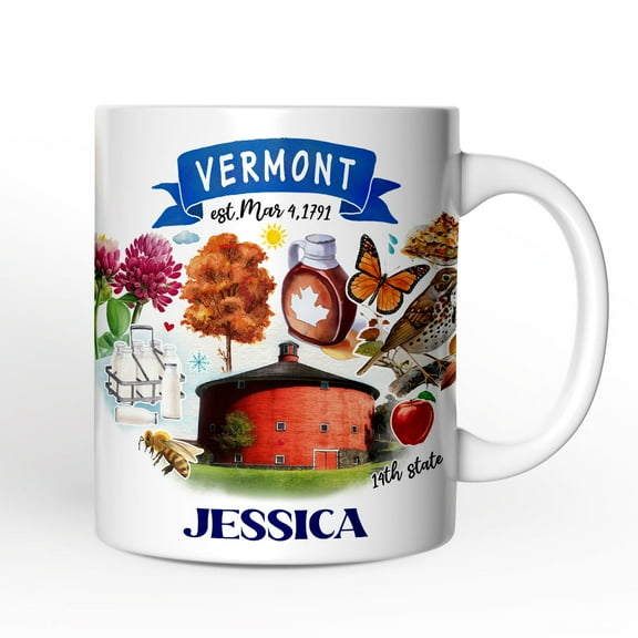 Artistic Vermont State Themes and Landmarks Mug
