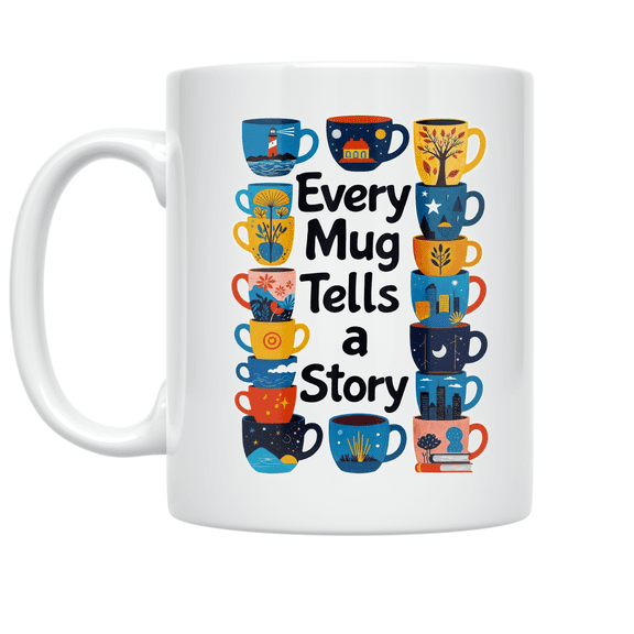 Artistic Vision Boards Collage Design - Storytelling Enthusiast - 11 oz Ceramic Coffee Mug