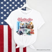 Artistic Washington DC T-Shirt, Landmarks of the Nation&rsquo;s Capital, White House Travel Tee