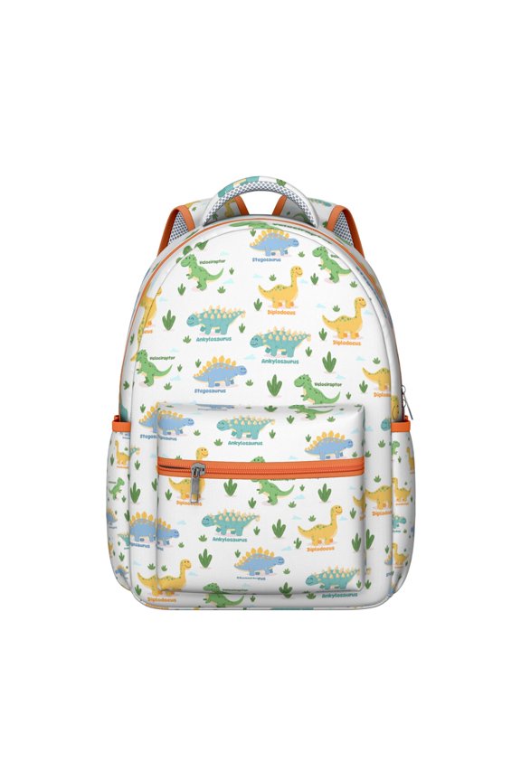 Artistic Watercolor Dinosaur Student Backpack Cute Dino Illustration Pattern for School Student Retro Roaring Forest Print