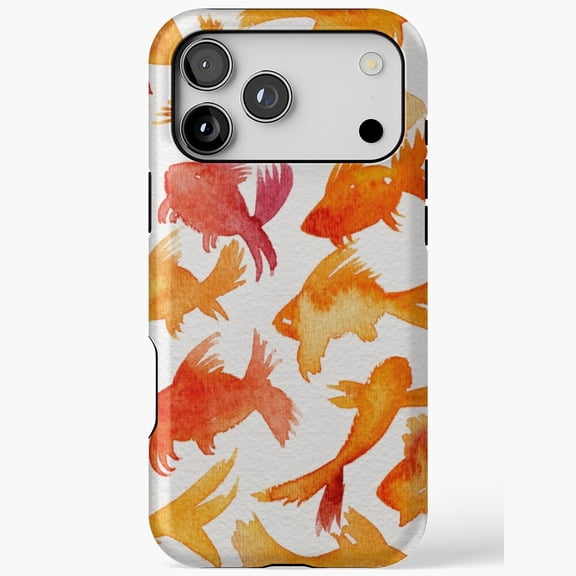 Artistic Watercolor Fish Pattern Case iPhone 17 11 12 13 14 15 17 Pro Max