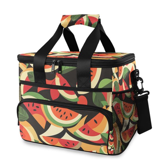 Artistic Watermelon Slices Insulated Lunch Bag 15L Cooler Box for Women Men Work Camping Beach Travel