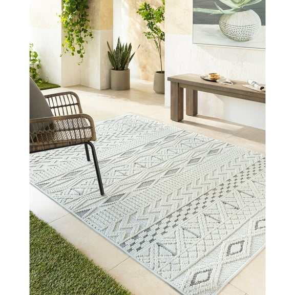 Artistic Wavers Bouclair Area Rug, 5'3" x 7', Light Gray