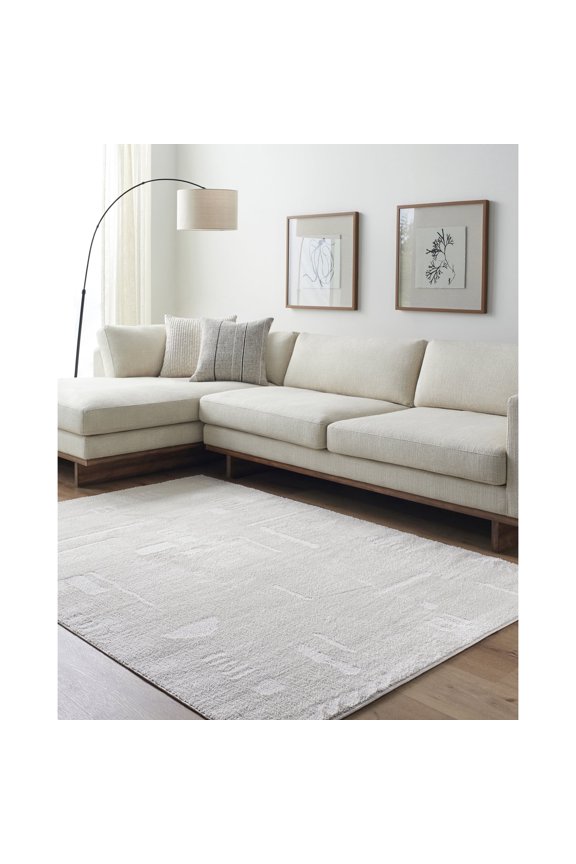 Freud Modern Solid Area Rug, 7'10" x 10', Off-White