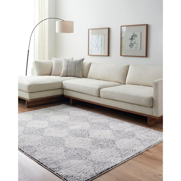 Artistic Wavers Freud Area Rug, 9'2" x 12', Black/Ivory
