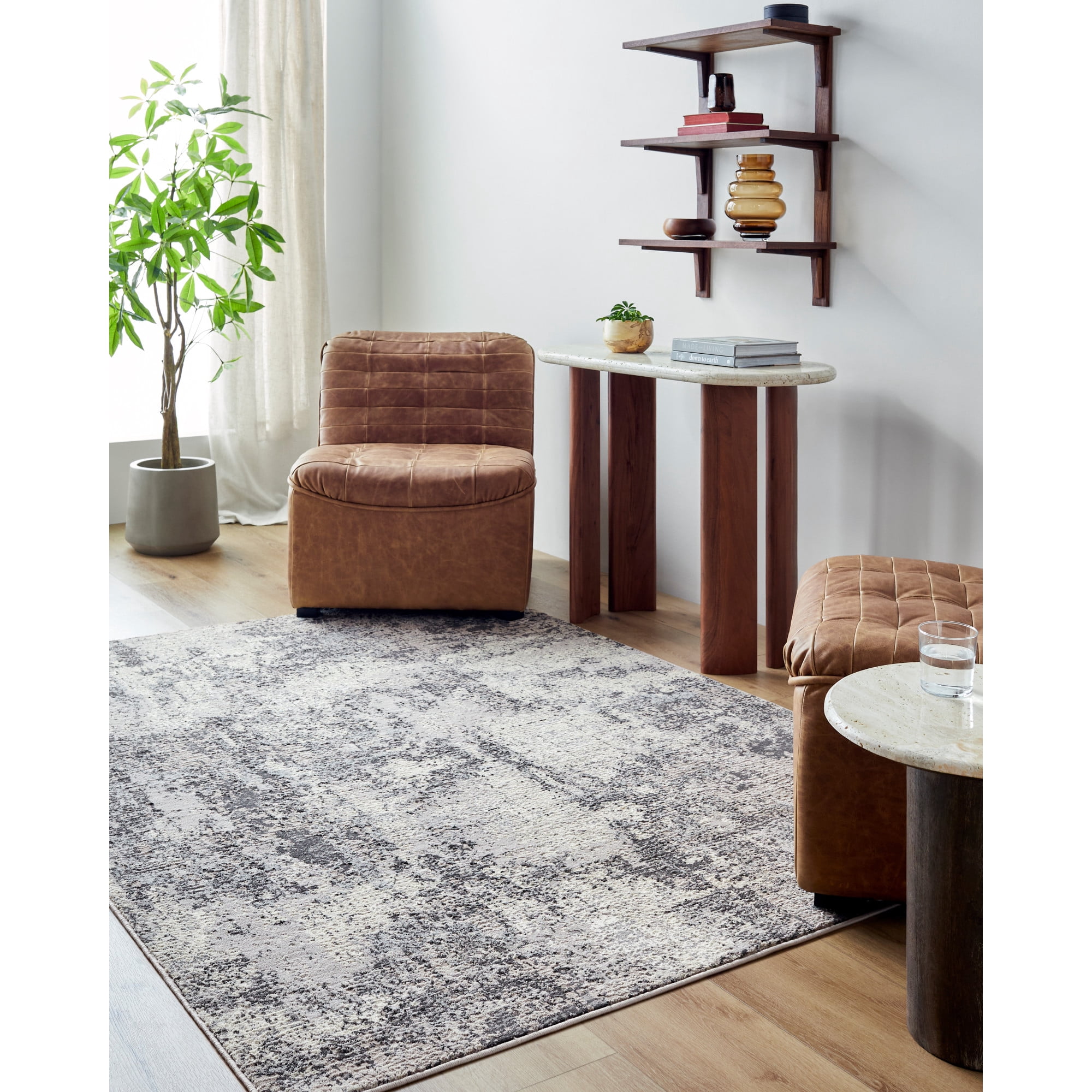 Artistic Wavers Marbella Area Rug, 6'7" x 9', Charcoal/Light Gray